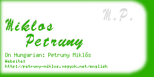 miklos petruny business card
